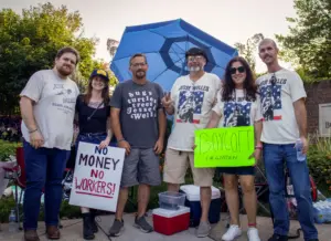 Lewis Ginter Strike by Griffin Smalley - Jesse Welles fans in support, photo by Elizabeth van Hilst